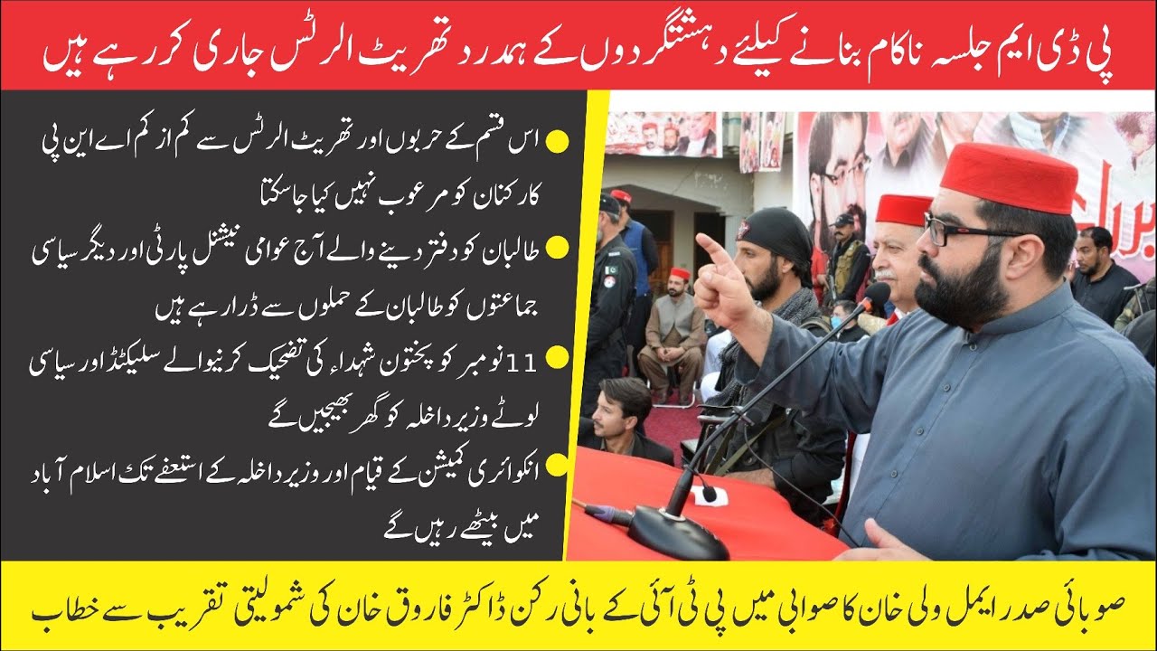 Pioneer Member of PTI in Swabi Dr. Farooq Khan joins ANP – Aimal Wali Khan speech – 2020-11-04 21:16:33